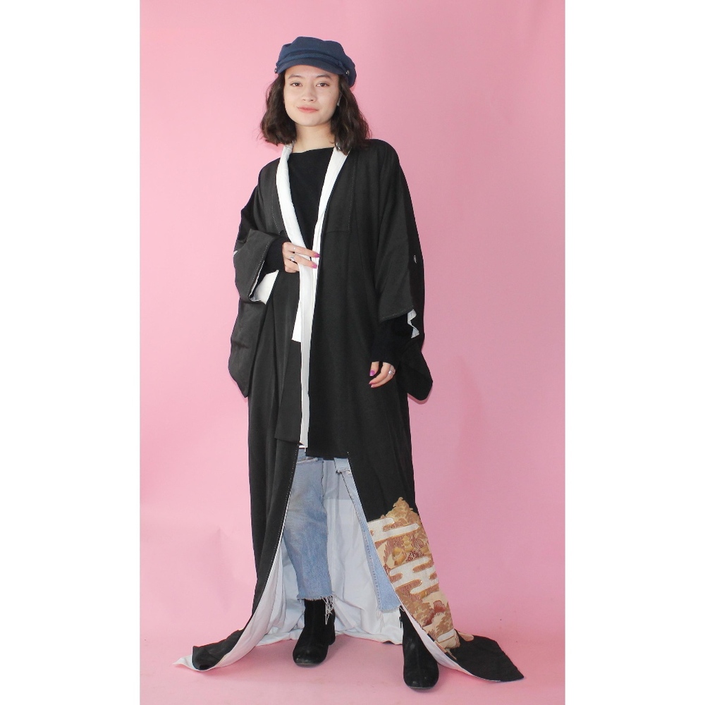 Gorgeous Silk Black Japanese Kimono